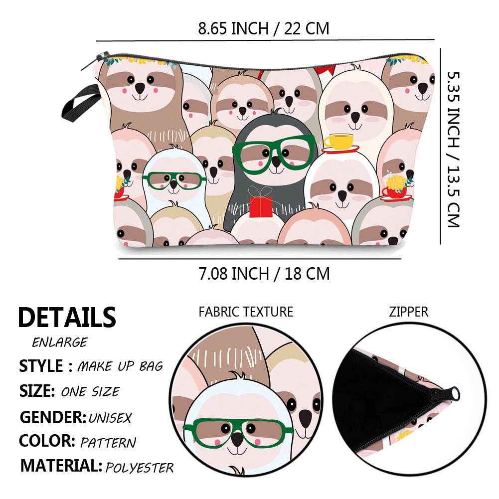 Women's Printed Waterproof Canvas Makeup Clutch Bag 3style