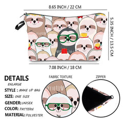 Women's Printed Waterproof Canvas Makeup Clutch Bag 3style