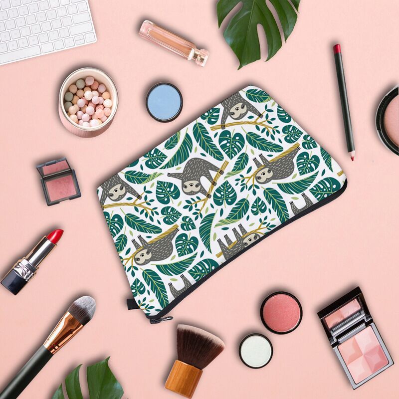 Women's Printed Waterproof Canvas Makeup Clutch Bag 1style