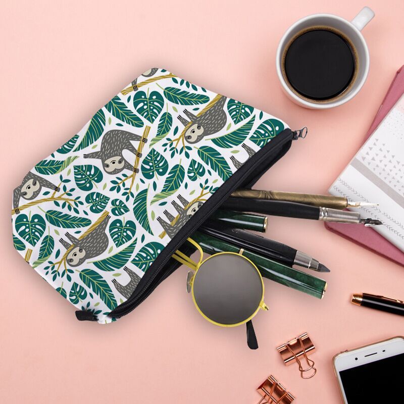 Women's Printed Waterproof Canvas Makeup Clutch Bag 3style