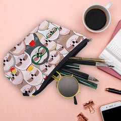 Women's Printed Waterproof Canvas Makeup Clutch Bag 1style