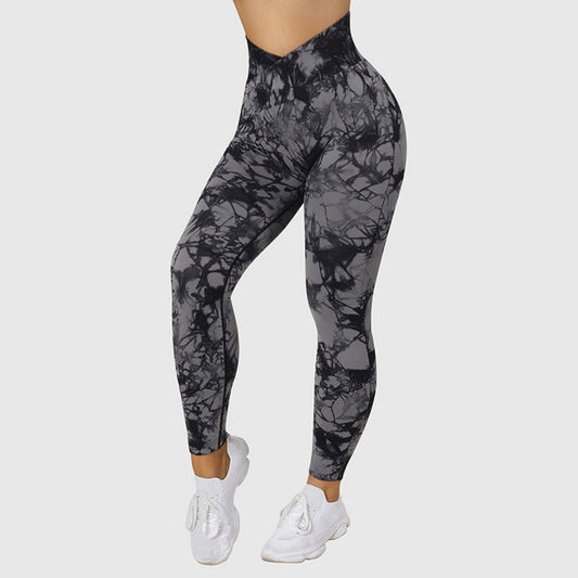 Women's Seamless Tie - Dye Yoga Leggings Army green