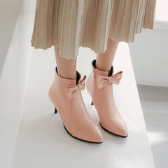 Women's shoes wedding shoes knight boots ankle boots Pink