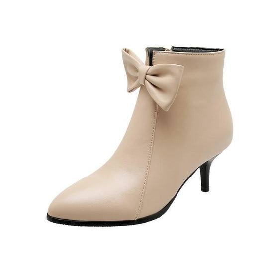 Women's shoes wedding shoes knight boots ankle boots Apricot
