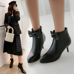 Women's shoes wedding shoes knight boots ankle boots Black