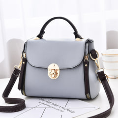 Women's Shoulder Bag European And American Fashion Lychee Pattern Portable Light Blue