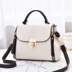 Women's Shoulder Bag European And American Fashion Lychee Pattern Portable White