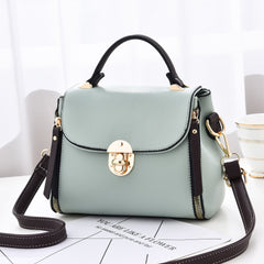 Women's Shoulder Bag European And American Fashion Lychee Pattern Portable Light Green