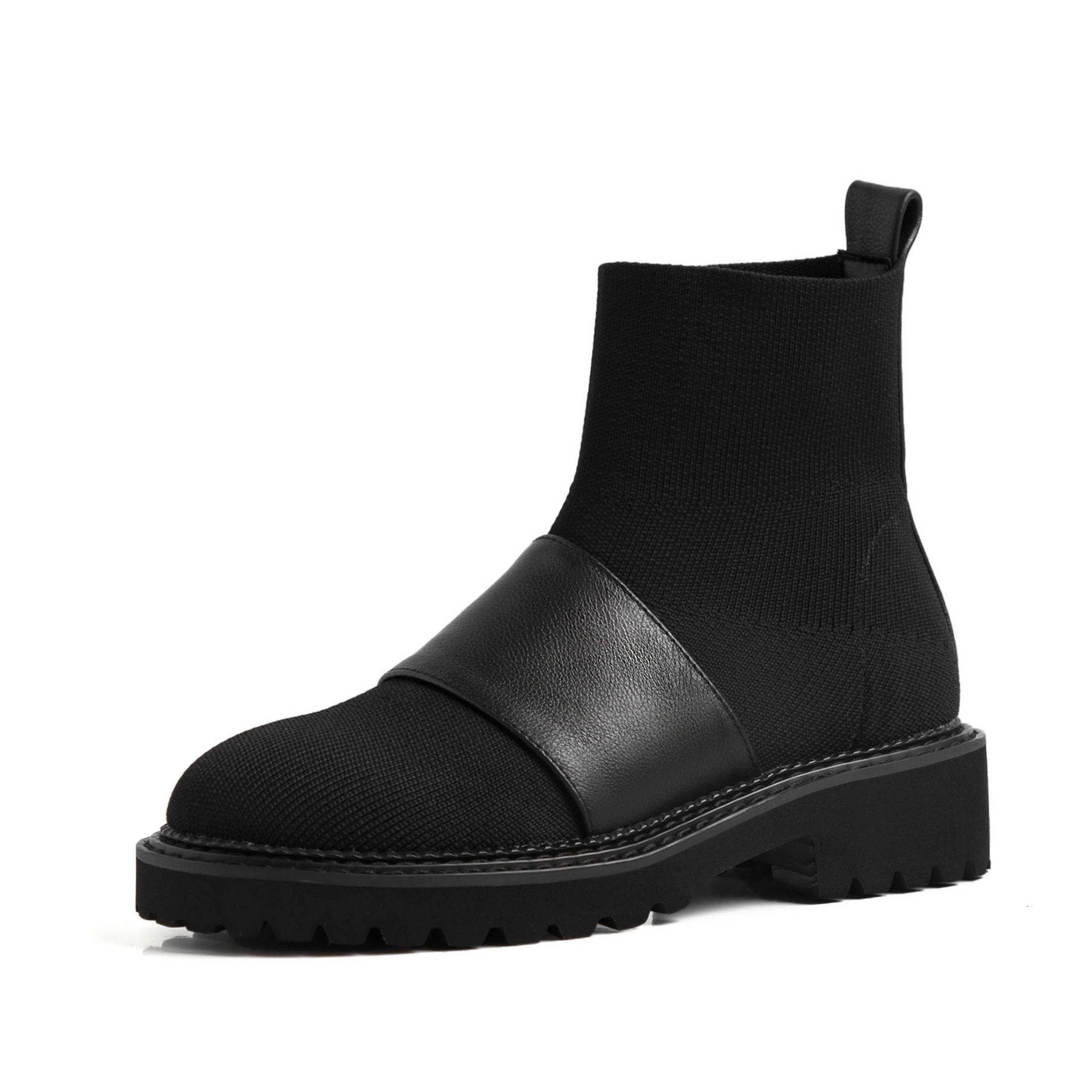 Women's Single Boots – Stylish Sock Boots for a Perfect Fit Black
