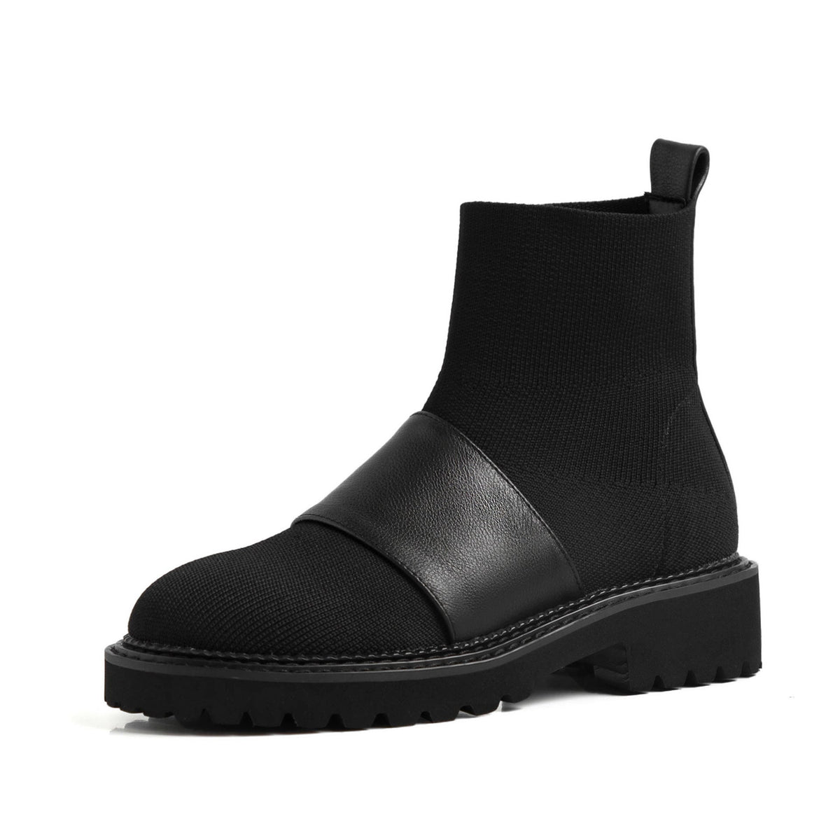 Women's Single Boots – Stylish Sock Boots for a Perfect Fit Black