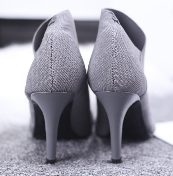 Women’s Slip - On Retro High Heel Ankle Boots Black