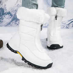 Women's Snow Boots Lightweight Platform Zipper Ankle Boots Grey