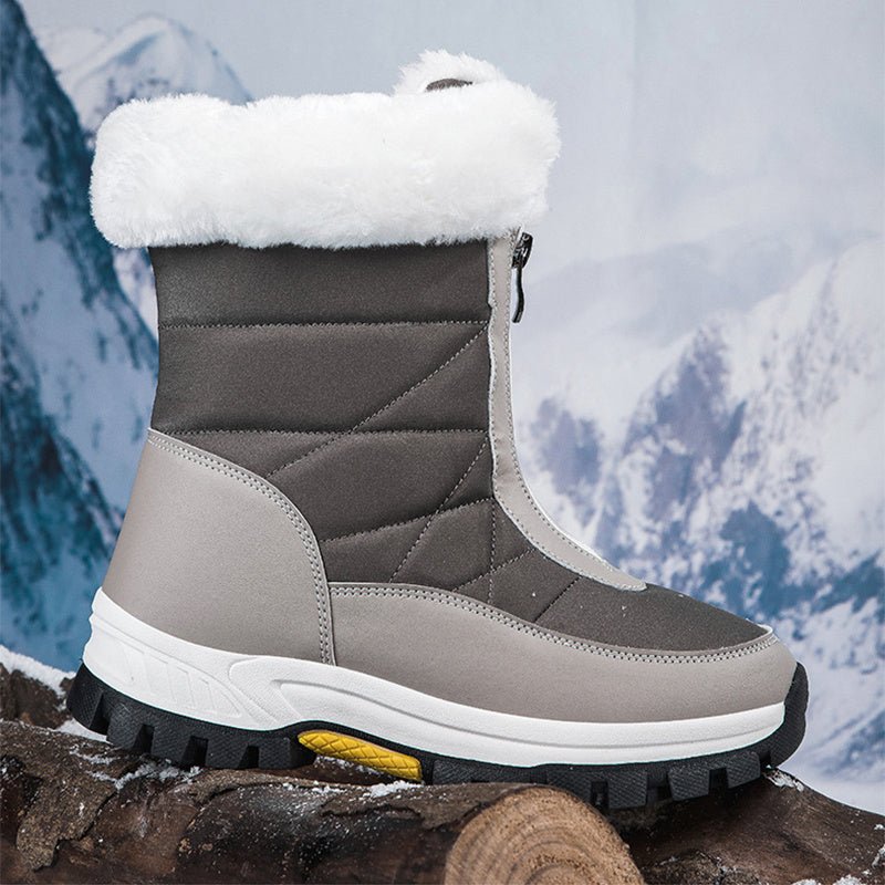 Women's Snow Boots Lightweight Platform Zipper Ankle Boots Green