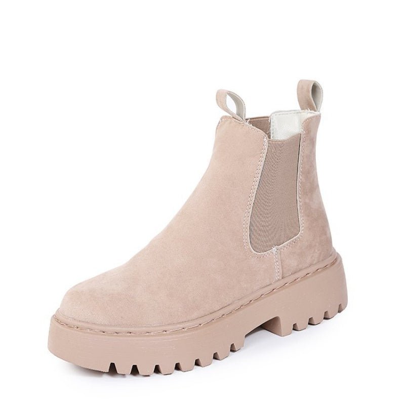 Women's Solid Color Chunky Ankle Boots Black