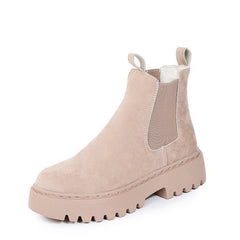 Women's Solid Color Chunky Ankle Boots Black