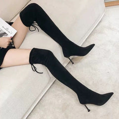 Women's Stiletto Heel Pointed High Heels Black Cat Heel