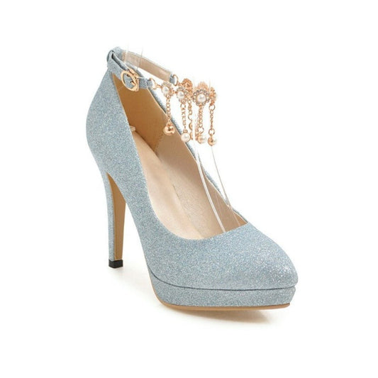 Women's Stylish Platform High Heels Stilettos for Night Out & Drama Blue