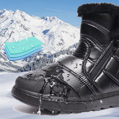 Women’s Thick Plush Snow Boots with Side Zipper Silver
