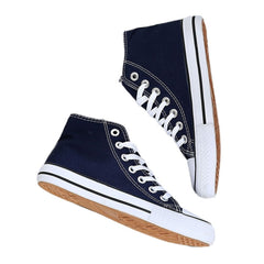 Women's Timeless White Chucks High - top Canvas Pure Color Tied Shoes Blue