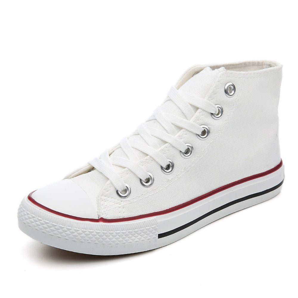 Women's Timeless White Chucks High - top Canvas Pure Color Tied Shoes White