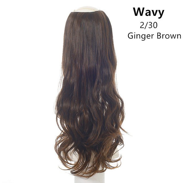 Women's Wavy U Part Bangs Clip - in Hair Extension Synthetic Wig 2/30