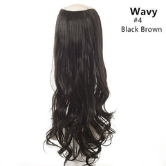 Women's Wavy U Part Bangs Clip - in Hair Extension Synthetic Wig #4