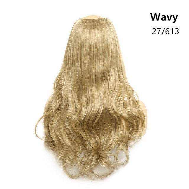 Women's Wavy U Part Bangs Clip - in Hair Extension Synthetic Wig 27/613