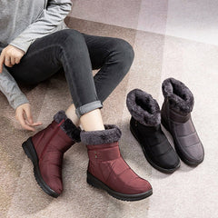 Women's Winter Snow Boots – Warm Low Heel Boots for Cold Weather Black