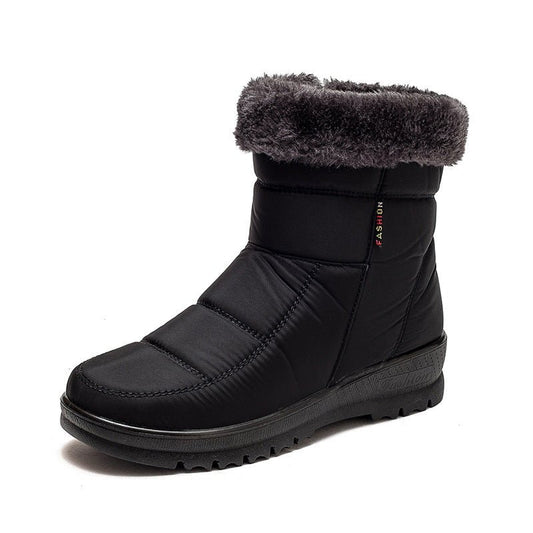Women's Winter Snow Boots – Warm Low Heel Boots for Cold Weather Black