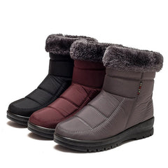 Women's Winter Snow Boots – Warm Low Heel Boots for Cold Weather Black