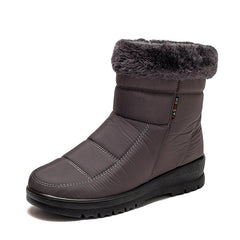 Women's Winter Snow Boots – Warm Low Heel Boots for Cold Weather Grey