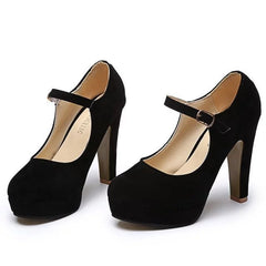 Work shoes buckle Mary Jane shoes Black