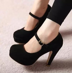 Work shoes buckle Mary Jane shoes Black