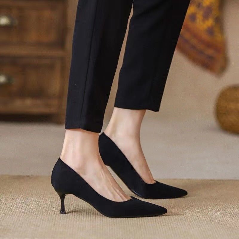 Workplace Work Shoes Chic Black High Heels for Women's Style Black 5cm