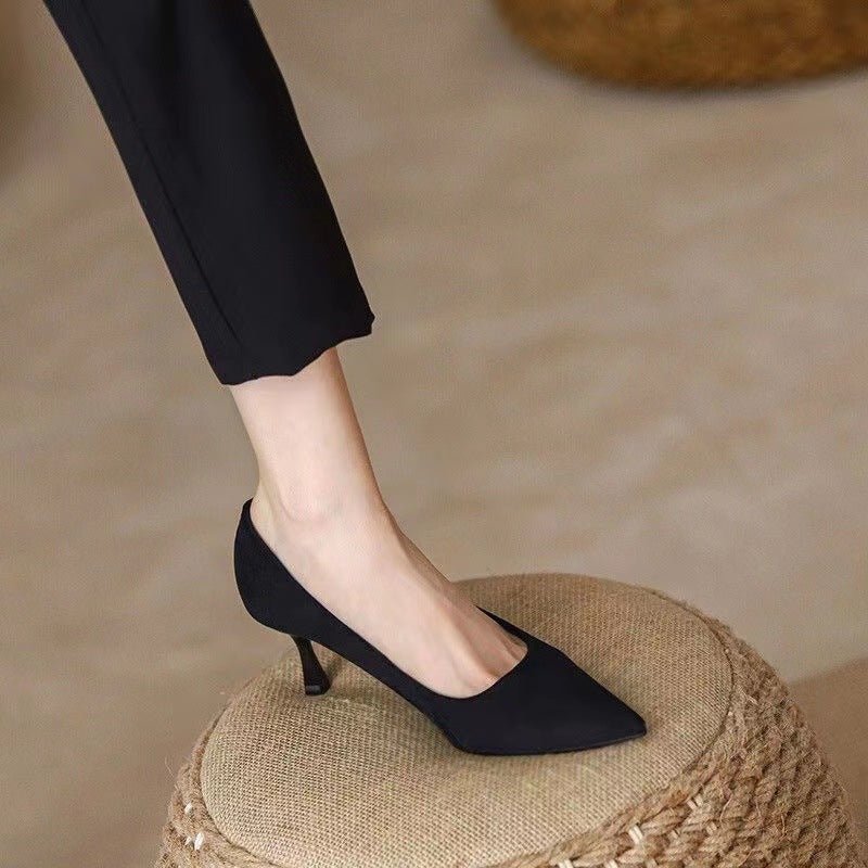 Workplace Work Shoes Chic Black High Heels for Women's Style Black 7cm