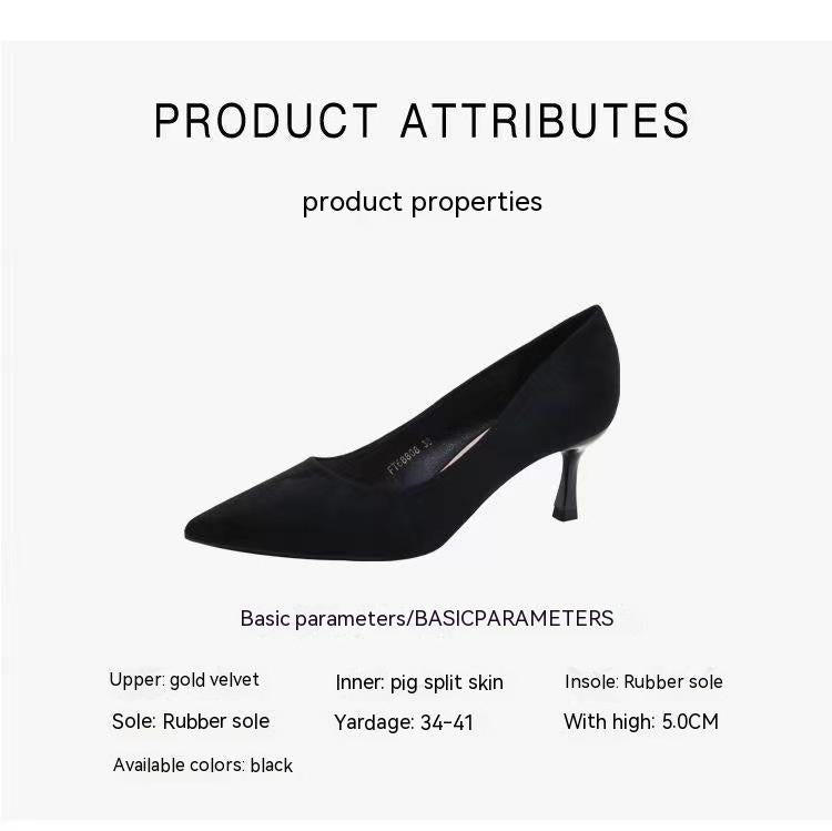 Workplace Work Shoes Chic Black High Heels for Women's Style Black 5cm