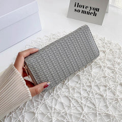 Zipped woven clutch Black