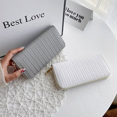 Zipped woven clutch Black