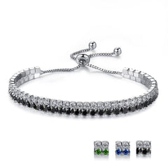 Zircon Bracelet: European & American Fashion Hand Jewelry, Adjustable Green And White